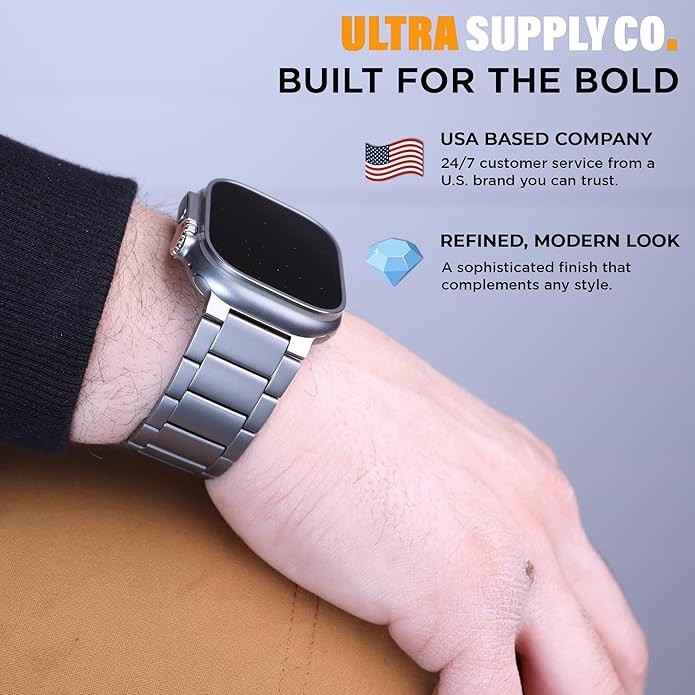 Titanium Band for Apple Watch Ultra 2 & Ultra 1 – 49mm Titanium Metal Bracelet