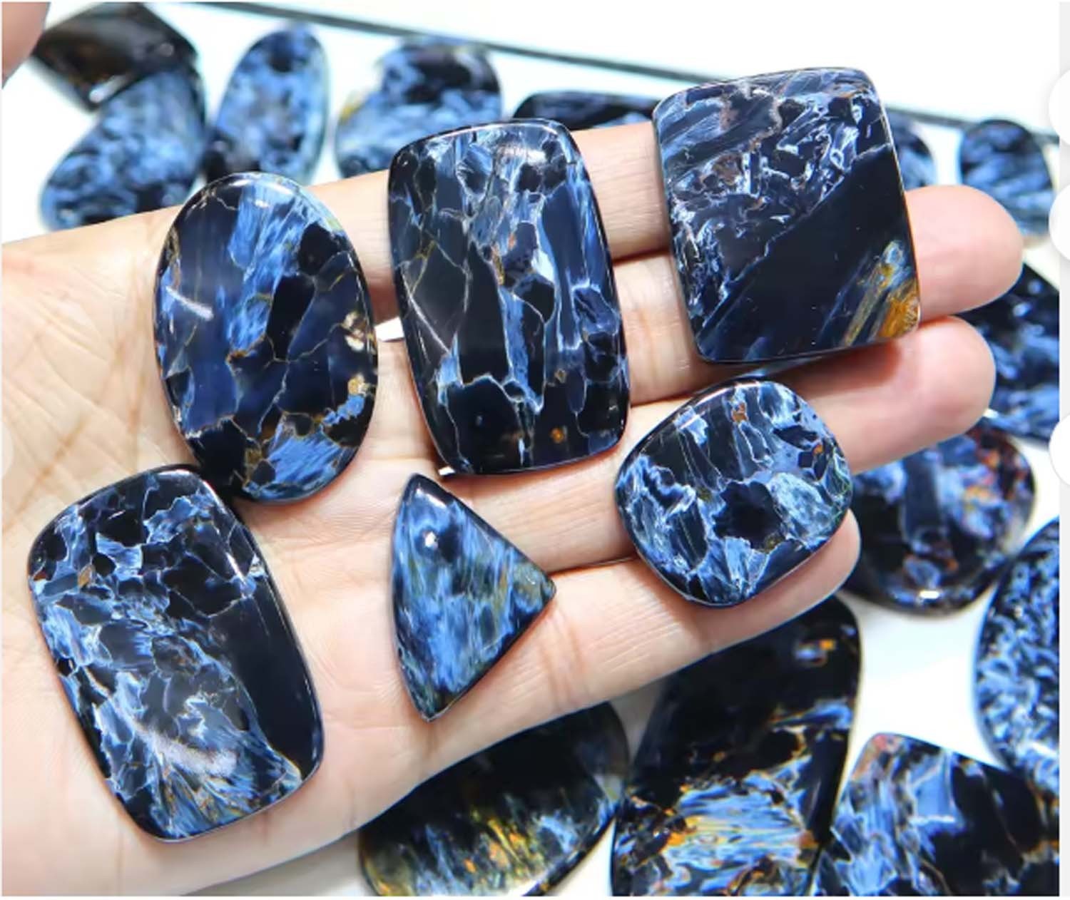 5 Pcs Natural Pietersite Chatoyant Cabochon Moving Clouds 100.00Cts Lot Gemstone