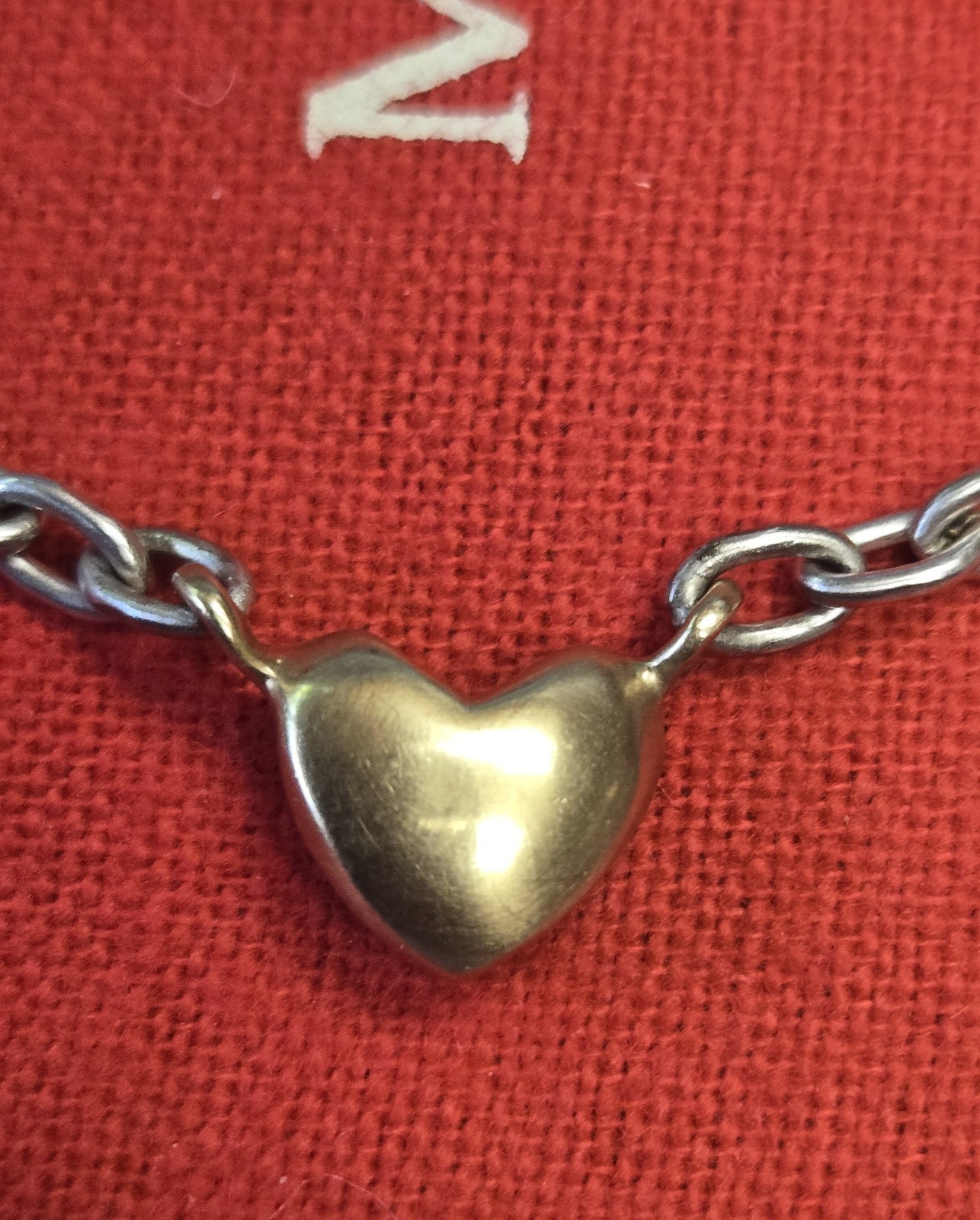 Vintage Me & Ro 16″ Necklace w/ 10K Gold Heart and Sterling Silver Chain