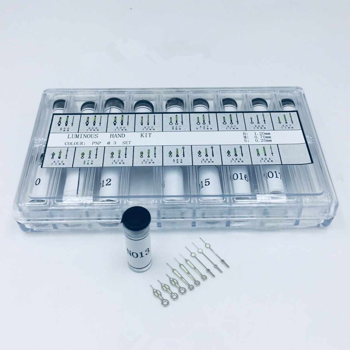 Luminous Watch Hands Pins 1.2/0.7/0.2mm Hole Assortment for Watchmaker Repairing