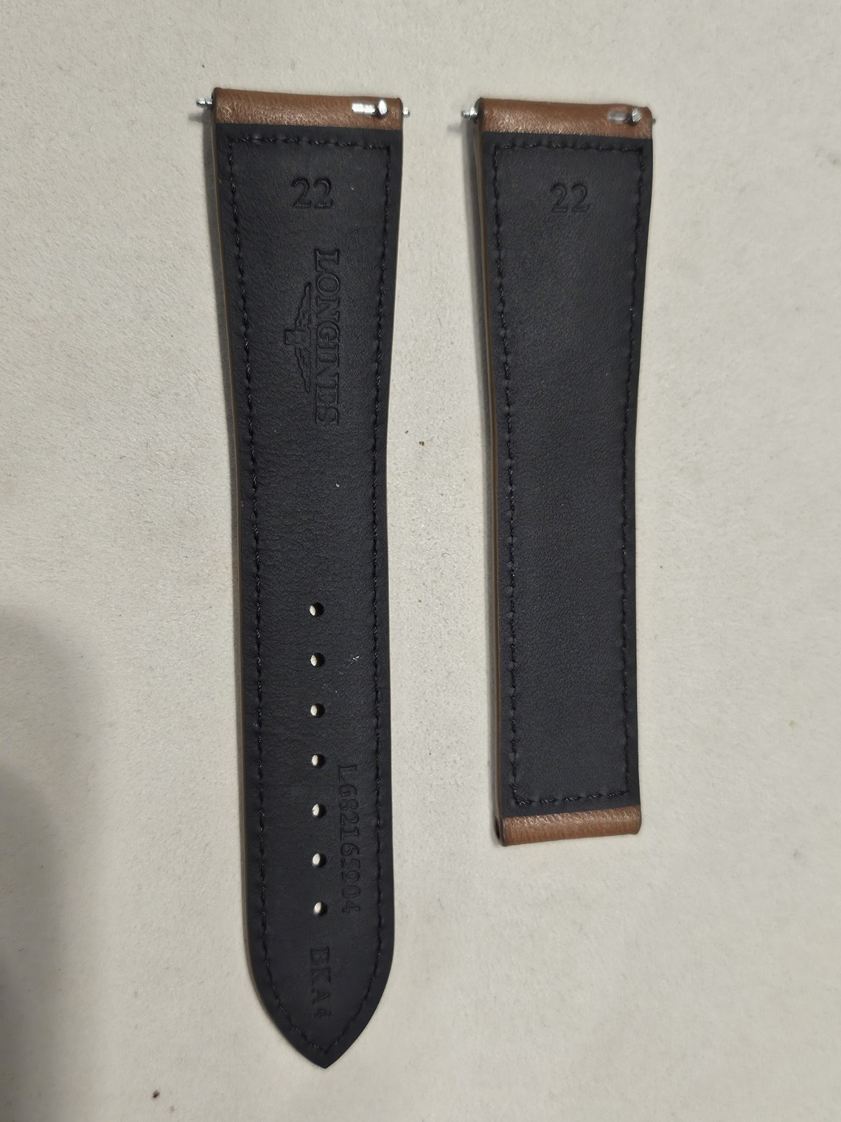 Genuine Longines Spirit Zulu Time Beige Leather Strap 22/18 OEM L682165904 NEW