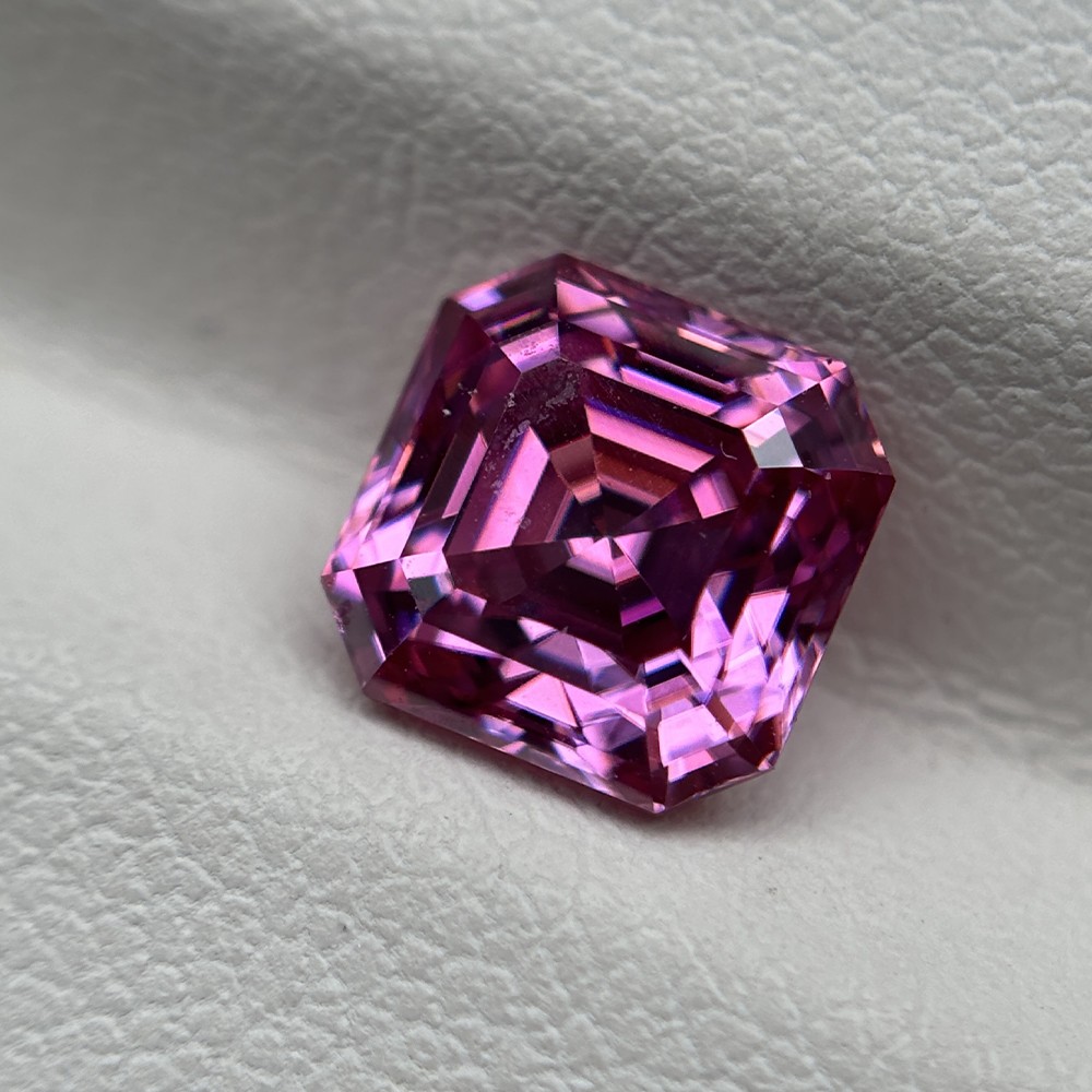 3x3mm-12x12mm 1PCS Asscher Cut Pink Loose Moissanite Gemstone for Jewelry Stone