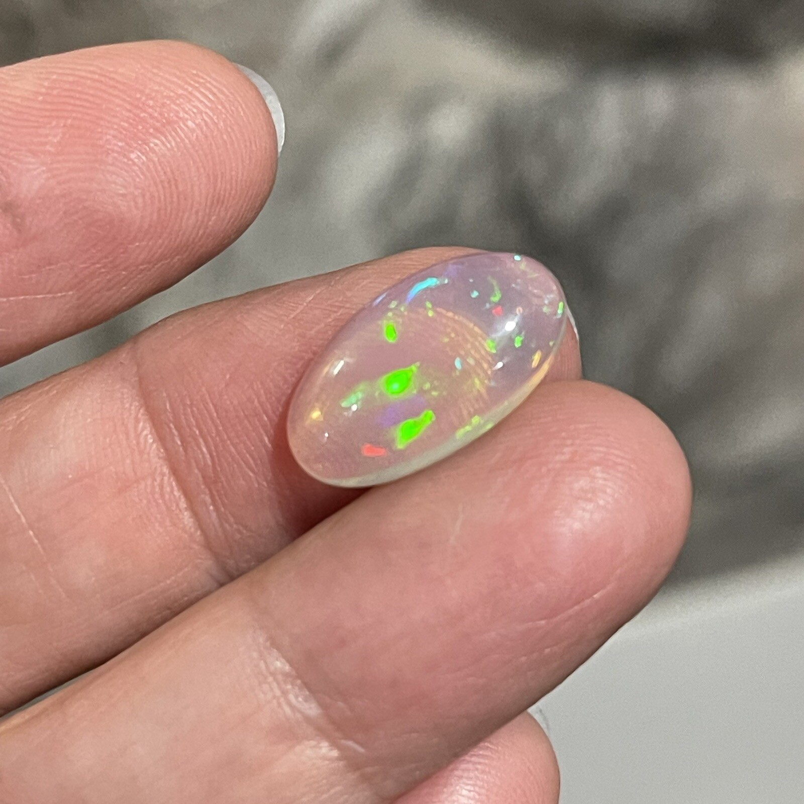 4ct 17.8c10x4.7mm Pin Fire Stardust Ethiopian Welo Opal Oval Cabochon Gem