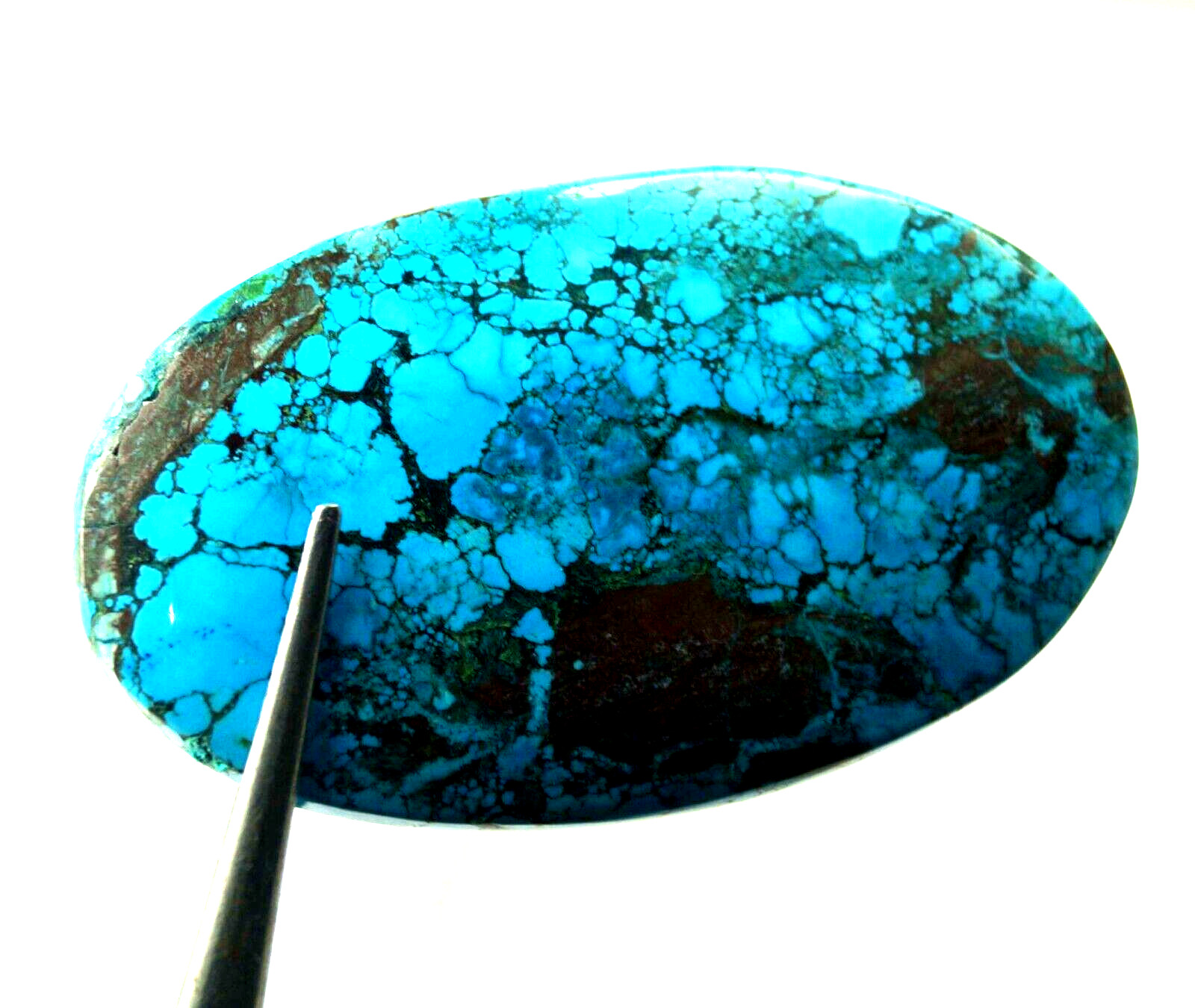 Natural 74.95 CT Certified Arizona Superior Blue Turquoise Oval Cut Gemstone