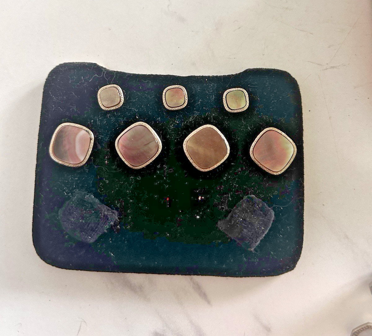 Vintage Krementz Art Deco Cufflink Tuxedo Set Formal Wear Mother of Pearl 1920s