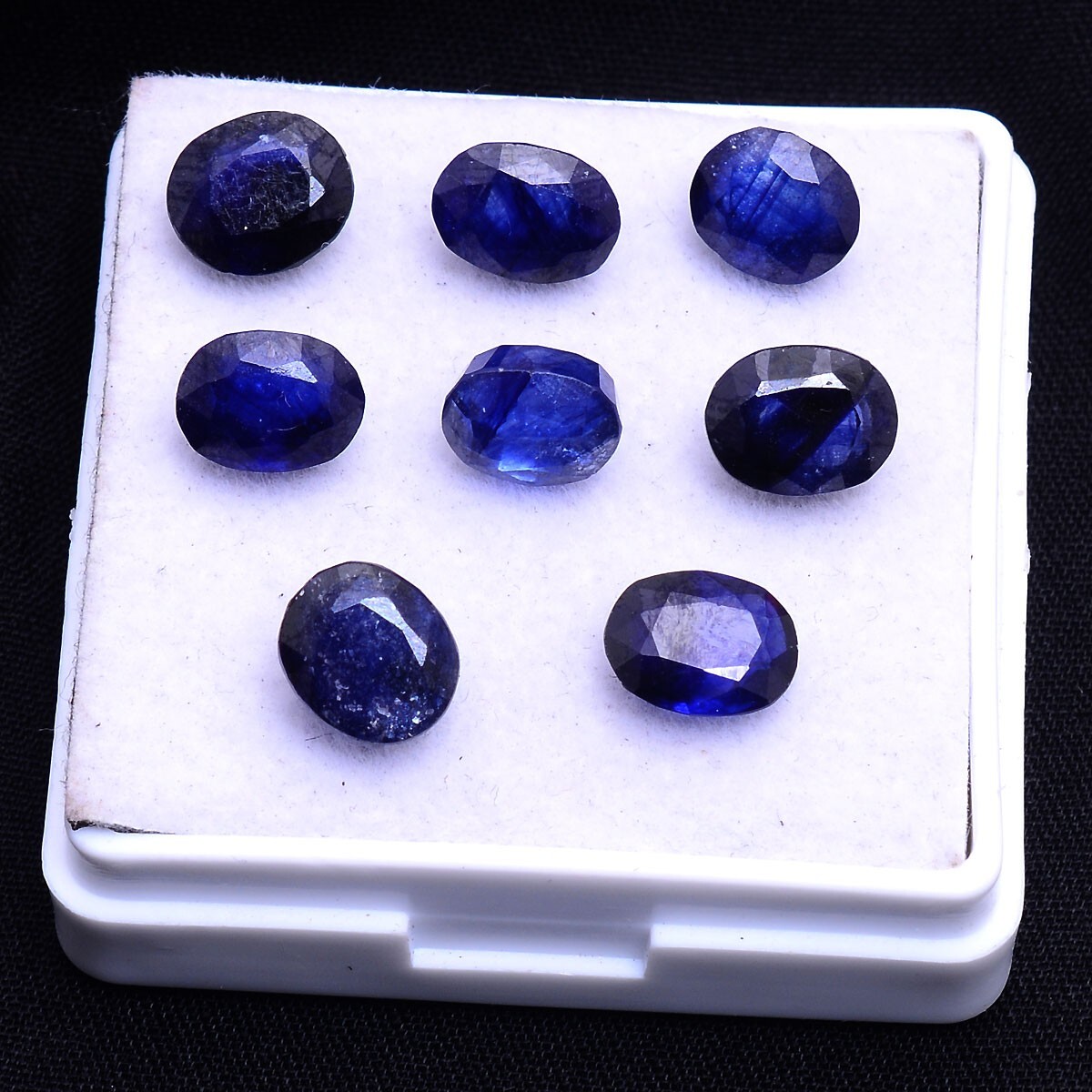 8 Pcs Natural Blue Sapphire Top Grade 7.71mm-8.34mm Oval Cut Gemstones Wholesale