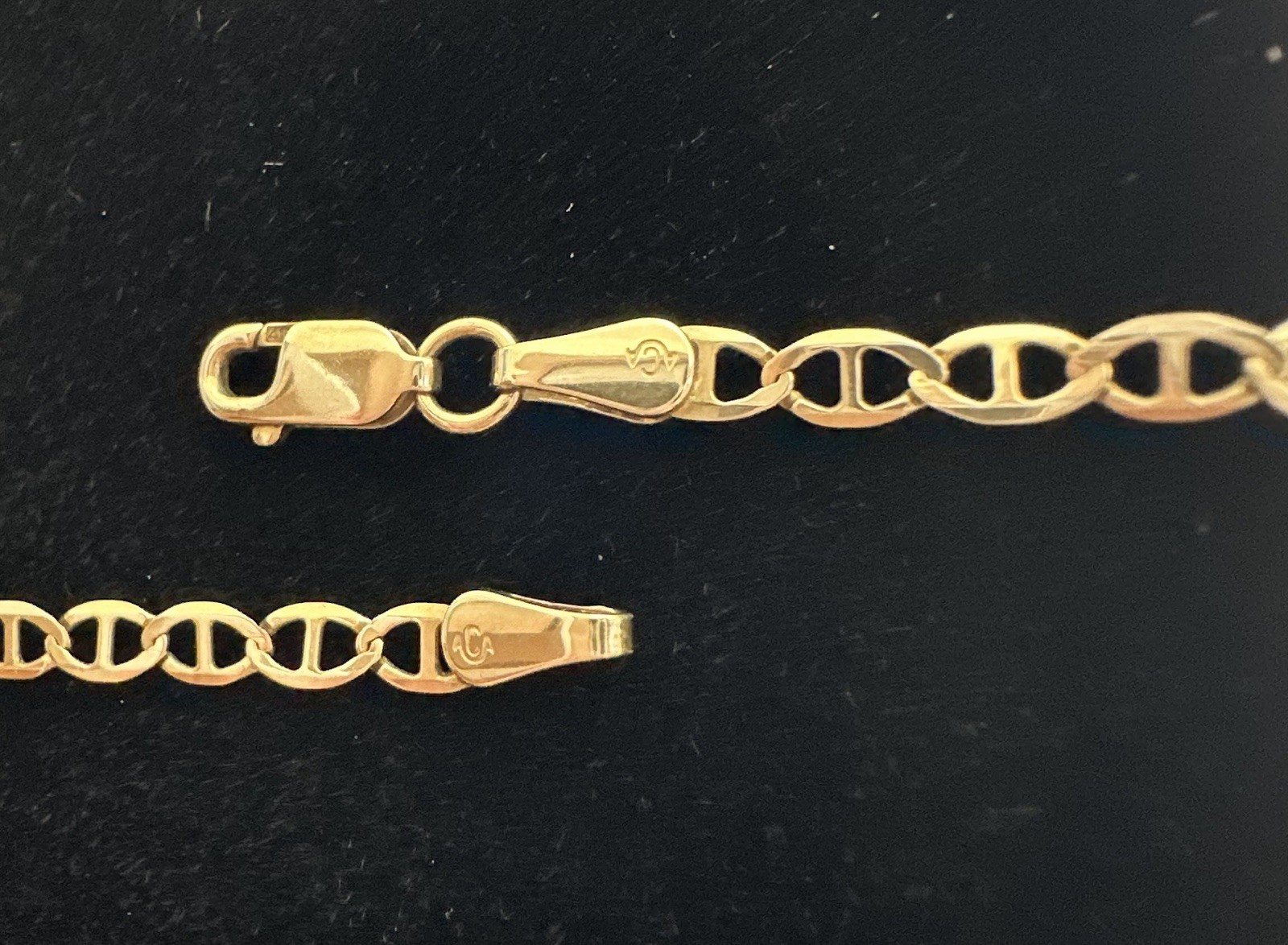 5.06g 10k Anchor Link Yellow Gold Chain Necklace 25.5” Italy ACA 3mm