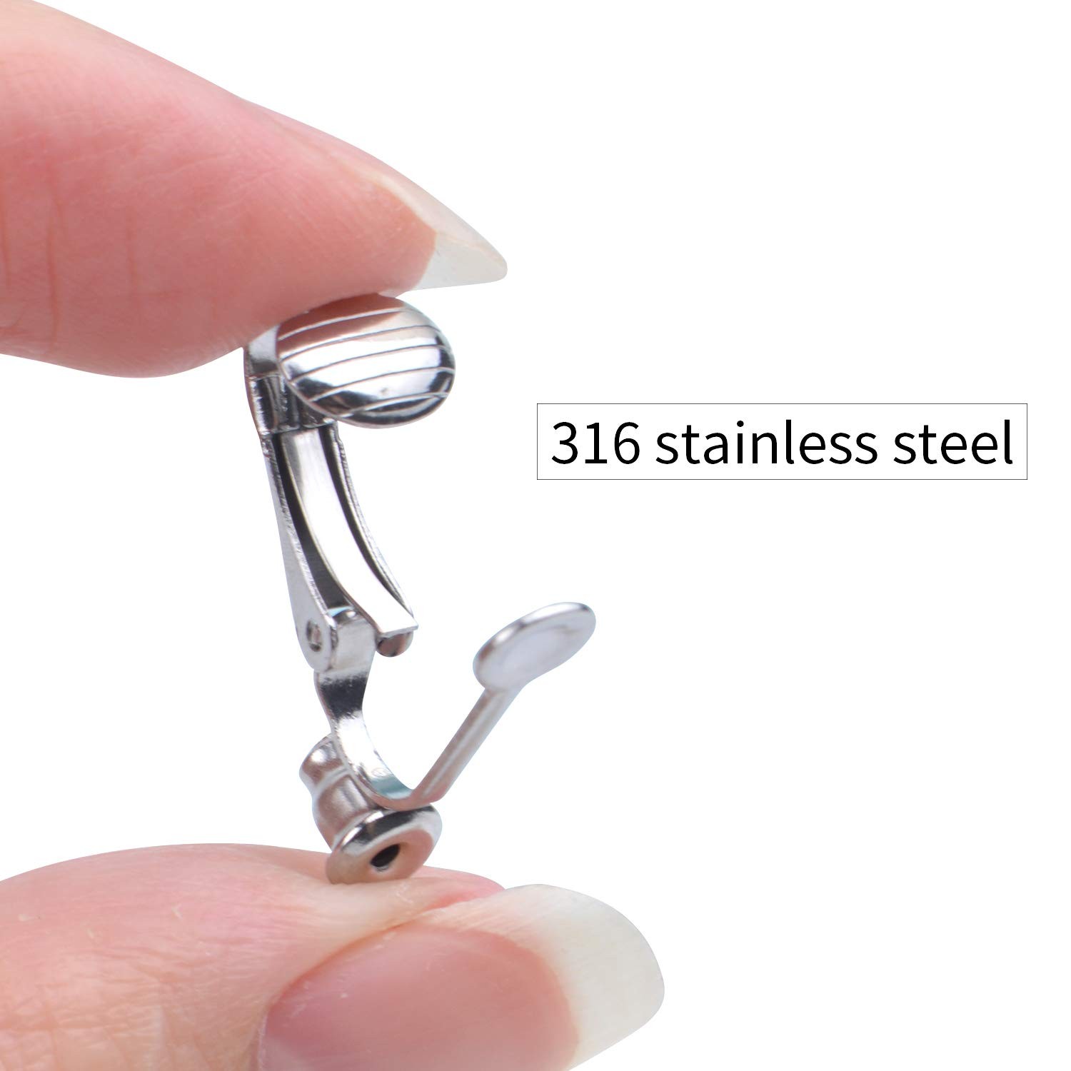 20 Pieces (10 Pairs) Stainless Steel Clip-on Earrings Converter Components wi…