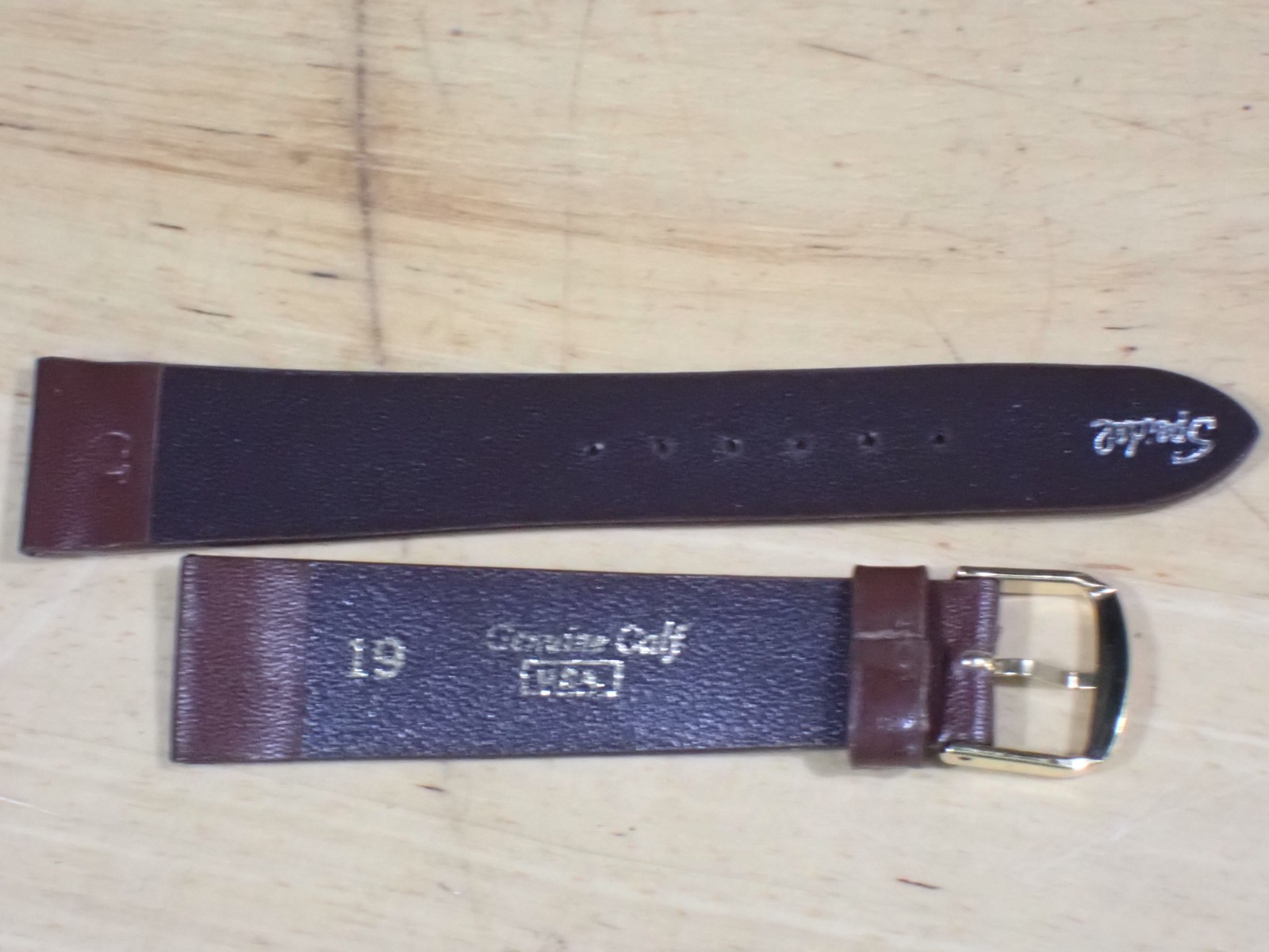 Speidel Flat Brown Genuine Calf Men’s Watch Band 19 mm ends up to 6 3/4″ USA