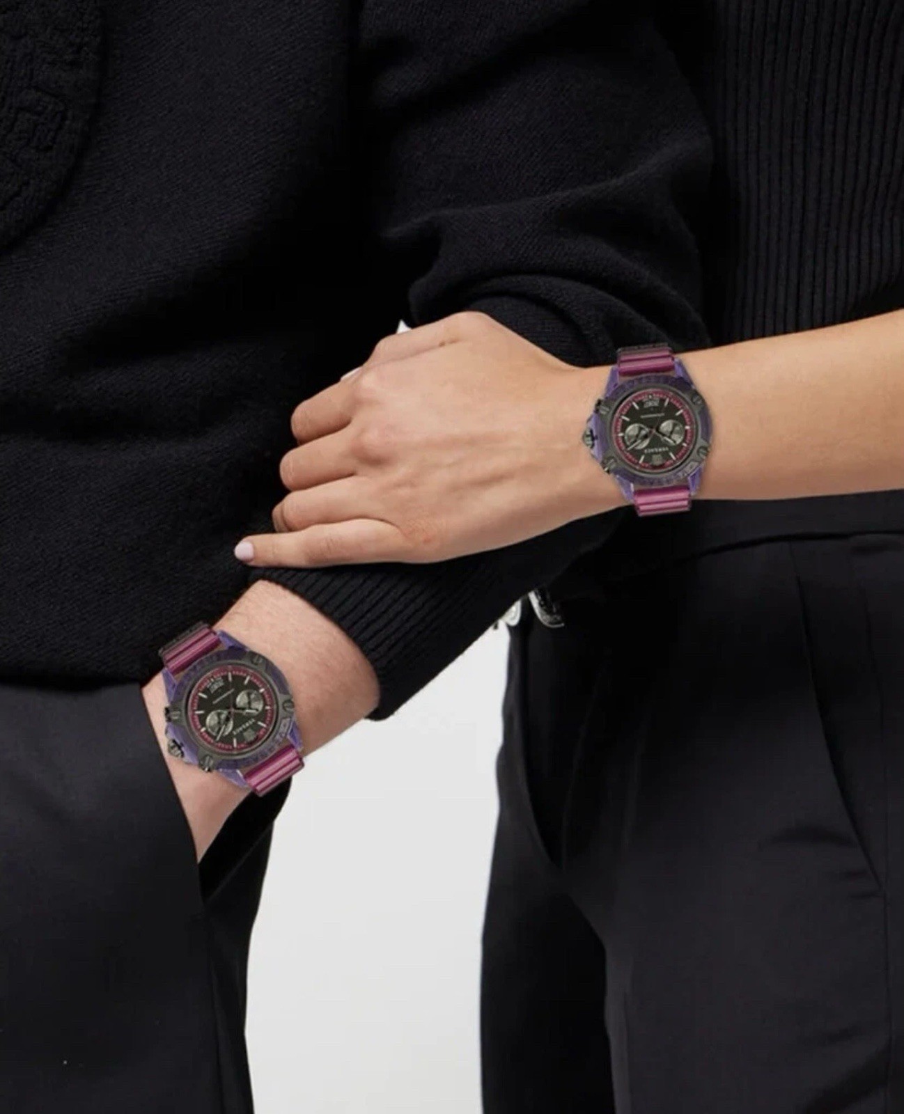VERSACE ICON ACTIVE PURPLE SWISS POLYCARBONATE CHRONOGRAPH