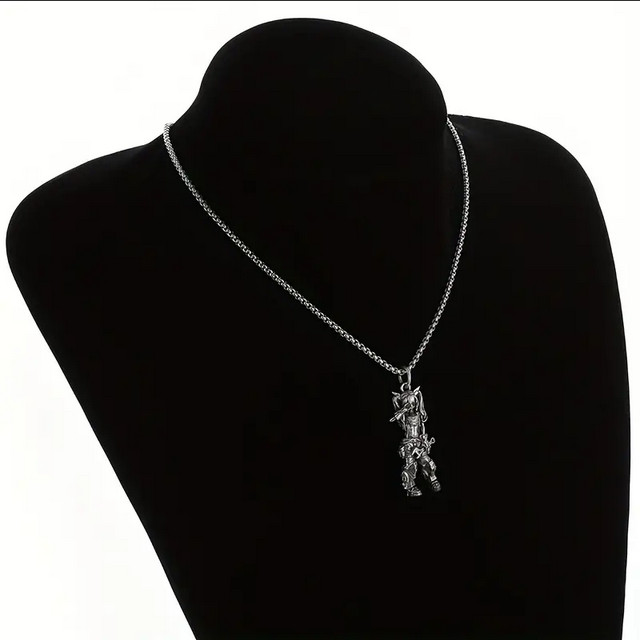 Mechanic Girl Jewelry Vintage Silver Sexy Goddess Standing Pendant Necklace