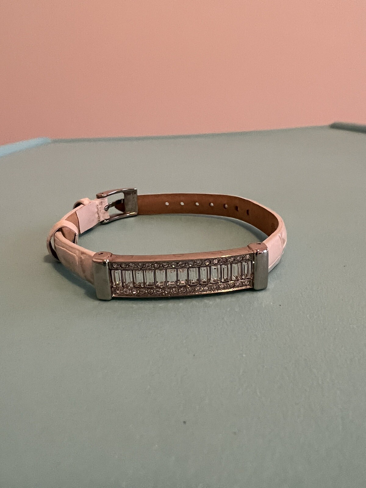 Vera Pelle Italian Leather Crystal Bracelet