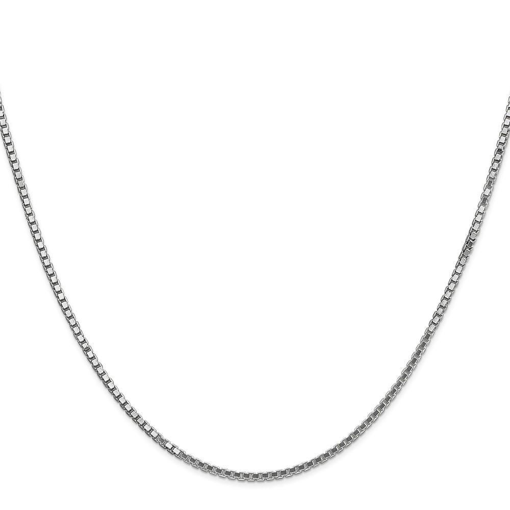 14K White Gold 1.5mm Box with Lobster Clasp Chain Necklace 30″ 10.23gm