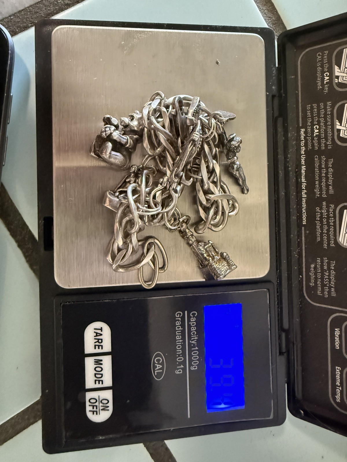 1995 limited edition .925 Walt Disney Winnie the Pooh Charm Bracelet 8” 39.4 g