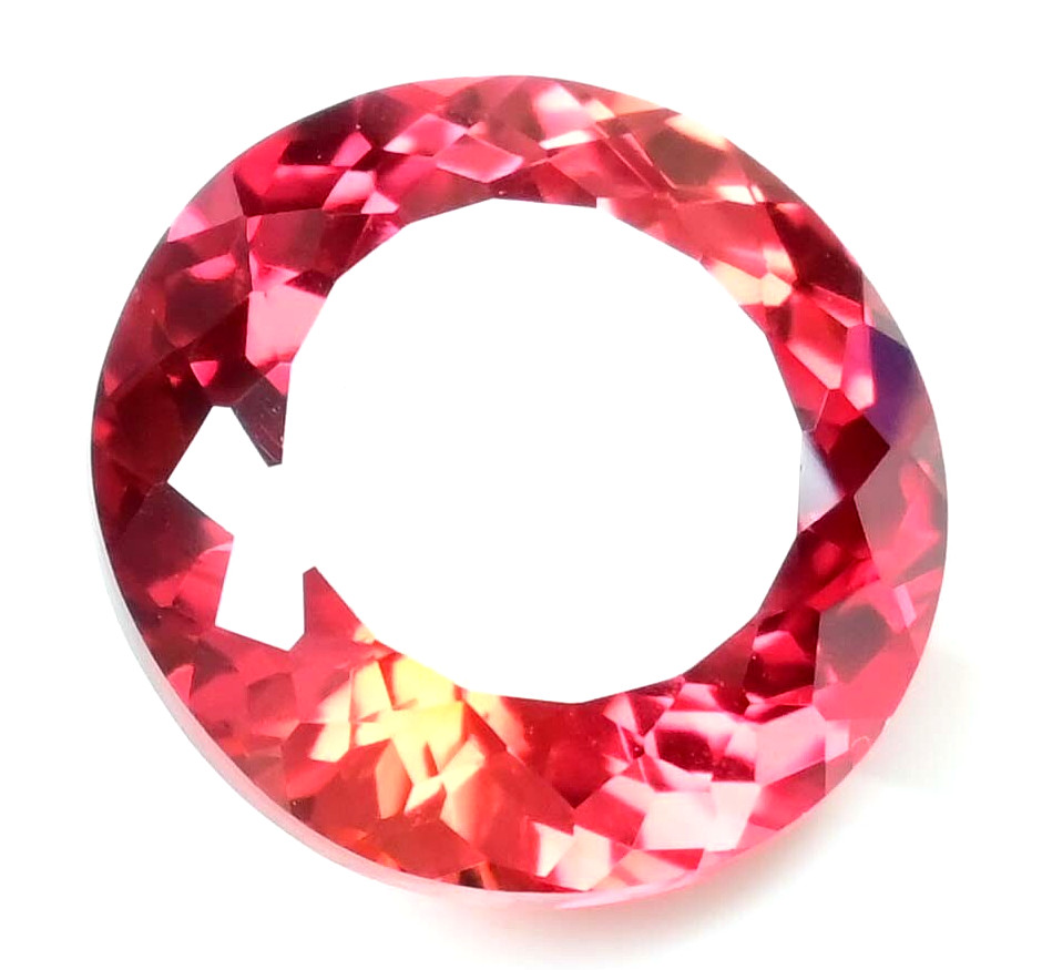 Flawless Natural imperial Topaz 17.70 Ct Round AGL Certified Rare Loose Gemstone