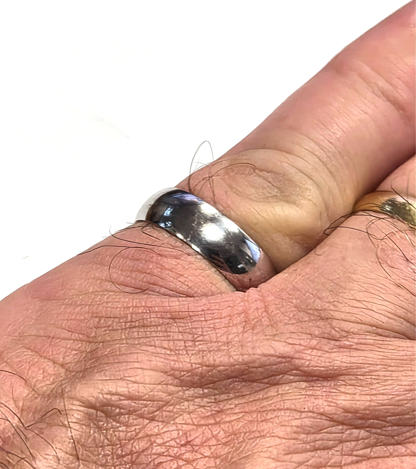 Estate 925 Sterling Silver Plain Wedding Band Ring Size 9