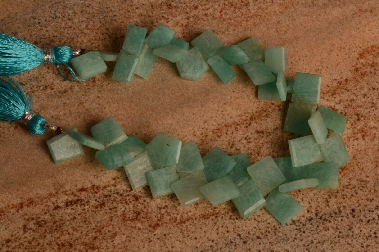 Natural Amazonite Gem 10 to 13 mm Size Cut Stone Shape Beads 7″ Strand
