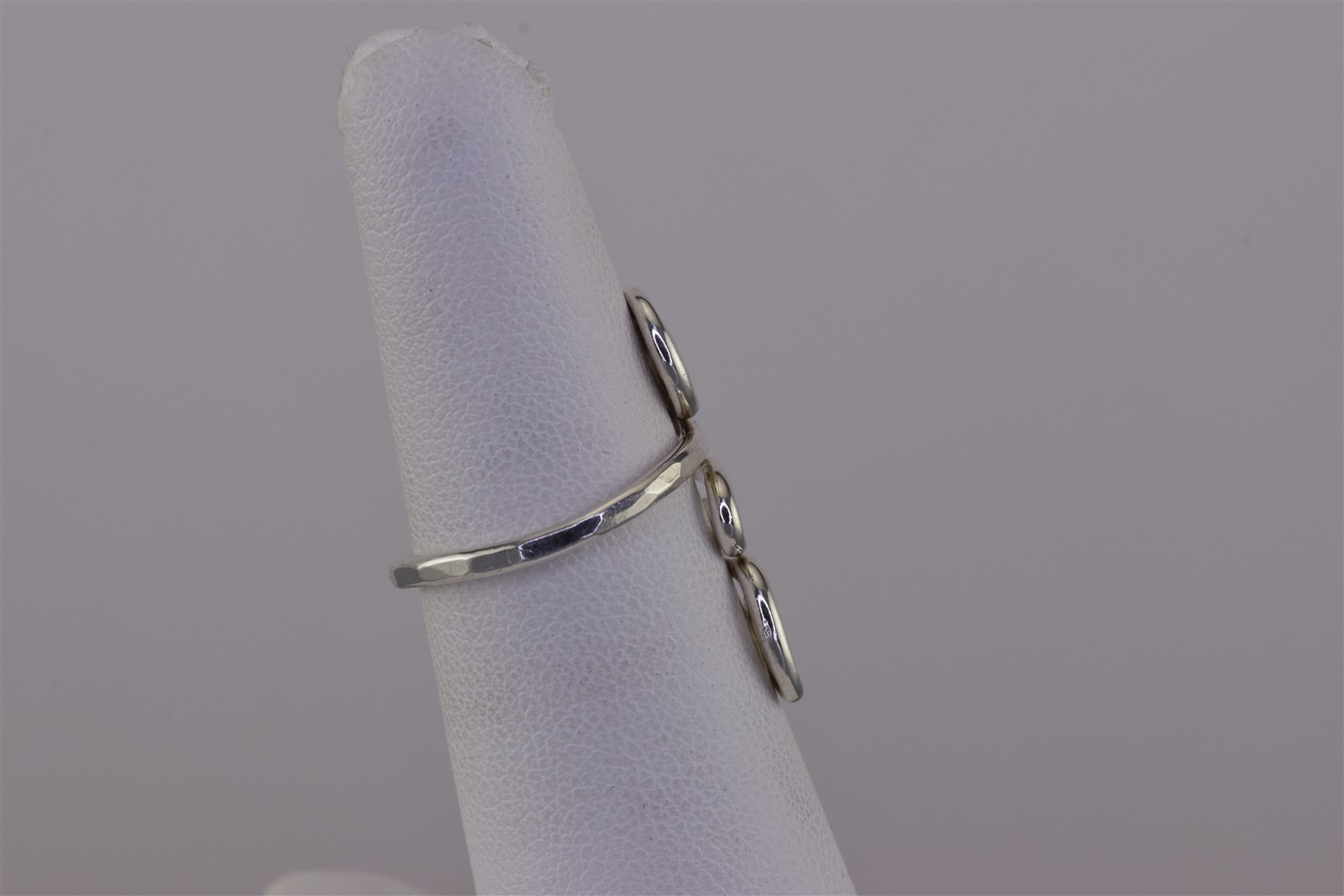 Sterling Silver 25mm Hammer Textured Swirly Spiral Wrap Band Ring 925 Sz: 6