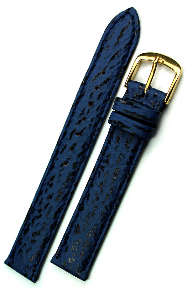 14mm Real Shark leather Band made Germany Graf Watch Strap blue Marine