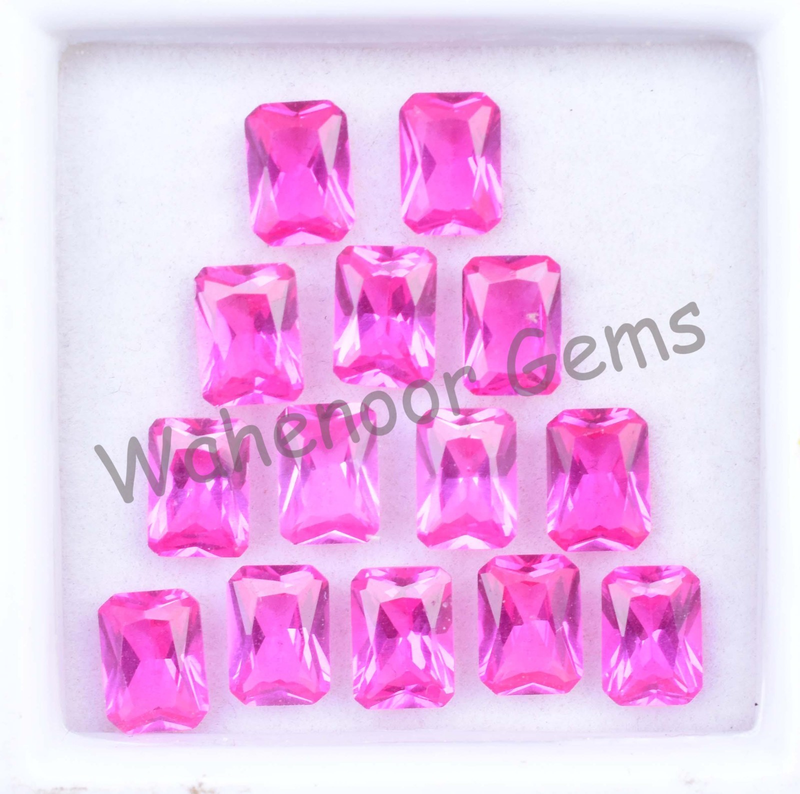 14 Pcs Natural MOGOK Pink Ruby 6.90 mm Emerald Certified AAA+ Loose Gemstone