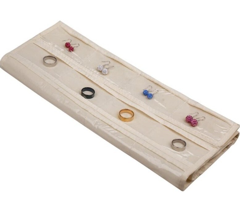 80 Pocket Hanging Jewelry Organizer, Dual Side Accessories Organizer