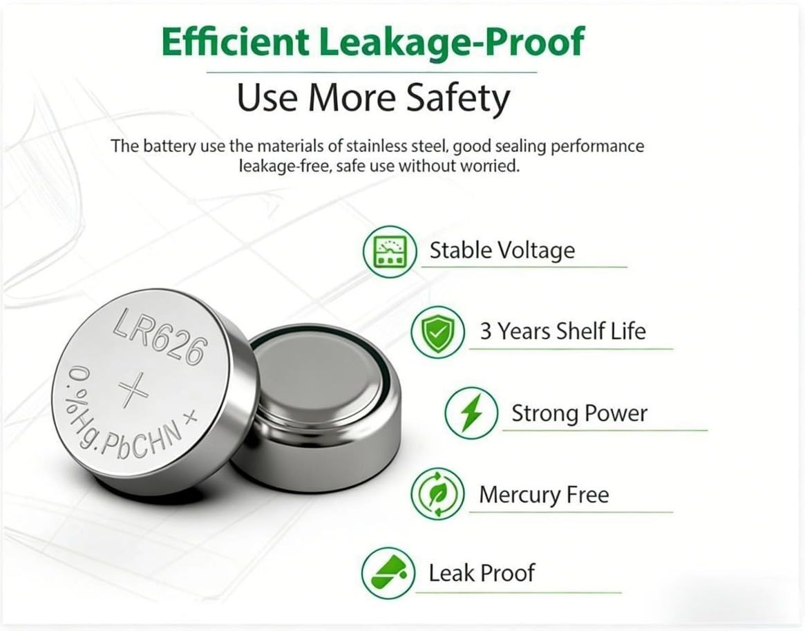30 Pack AG4 LR626 1.5V Alkaline Coin Battery L626 LR66 SR626 377 30 PAck