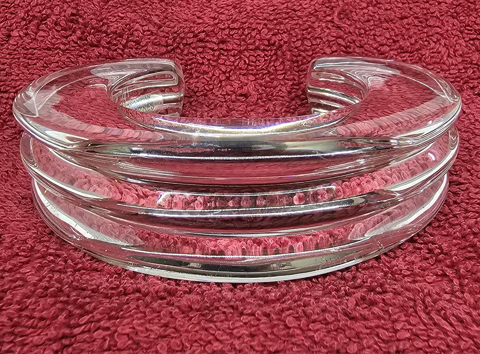 Bayanihan Philippines Lucite Cuff Bracelet Clear Modernist