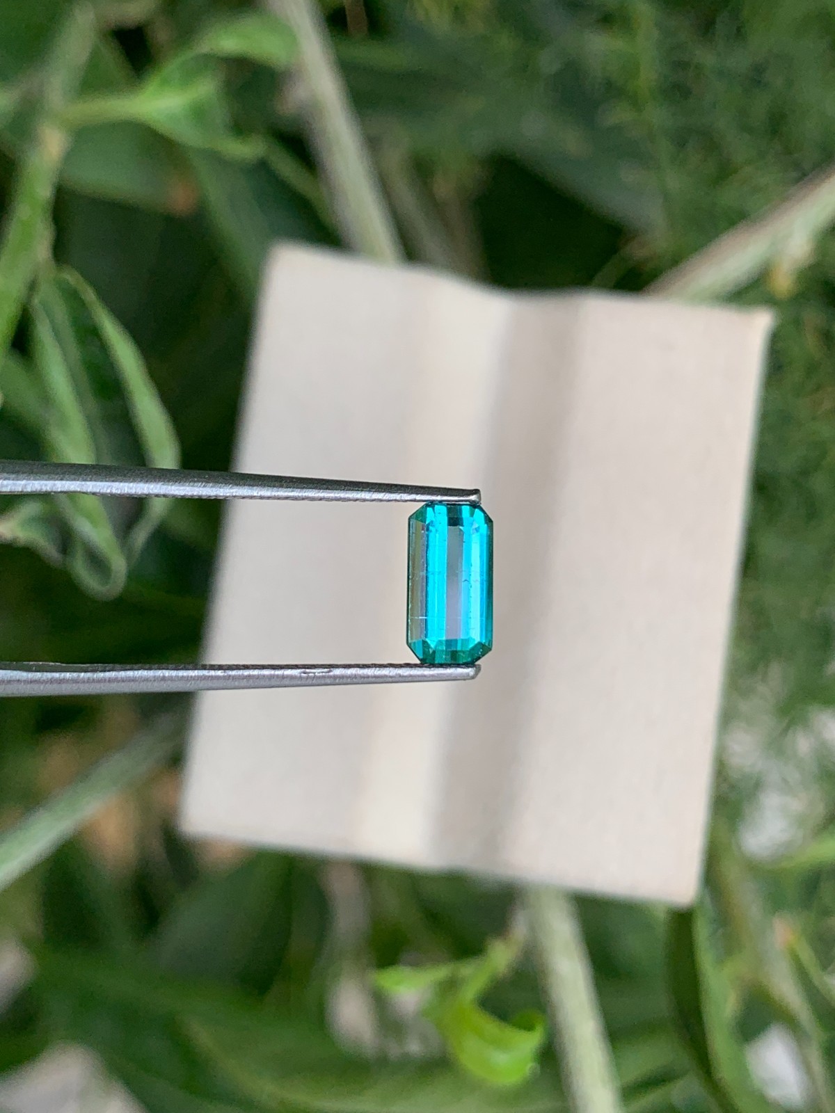 0.98 Ct Natural Lagoon Tourmaline Emerald Cut Faceted Loose Gemstone Afghanistan