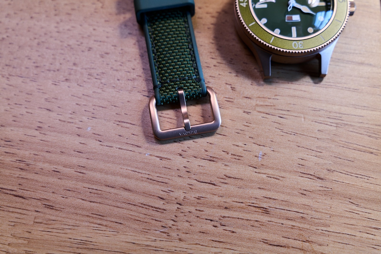 Bulova 98A324 MIL-SHIPS Bronze Auto 150th Anniversary Green Dial Sapphire 200MWR