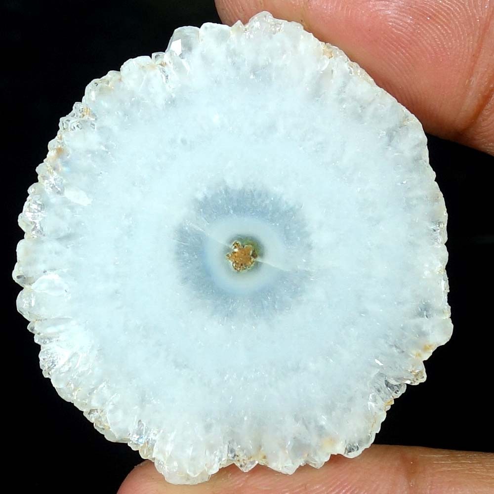 100% Natural white Solar Quartz Fancy Cab Loose Gemstones 74.95Cts 37x 41x 06mm