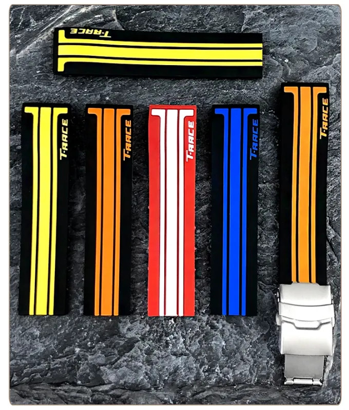 17 21mm Rubber Watchband Strap for Tissot T-RACE T048-417A Bracelet