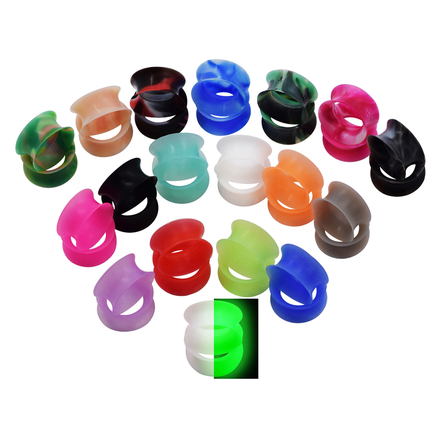 2Pcs Silicone Ear Plugs Flesh Tunnels Ultra Thin Double Flared Ear Gauge Earlets
