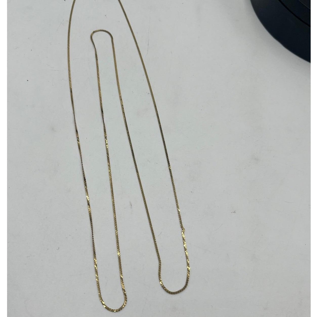 Aurea 585 Unoaerre 14k Italy Singapore Long 35″ Chain Link High Shine Necklace