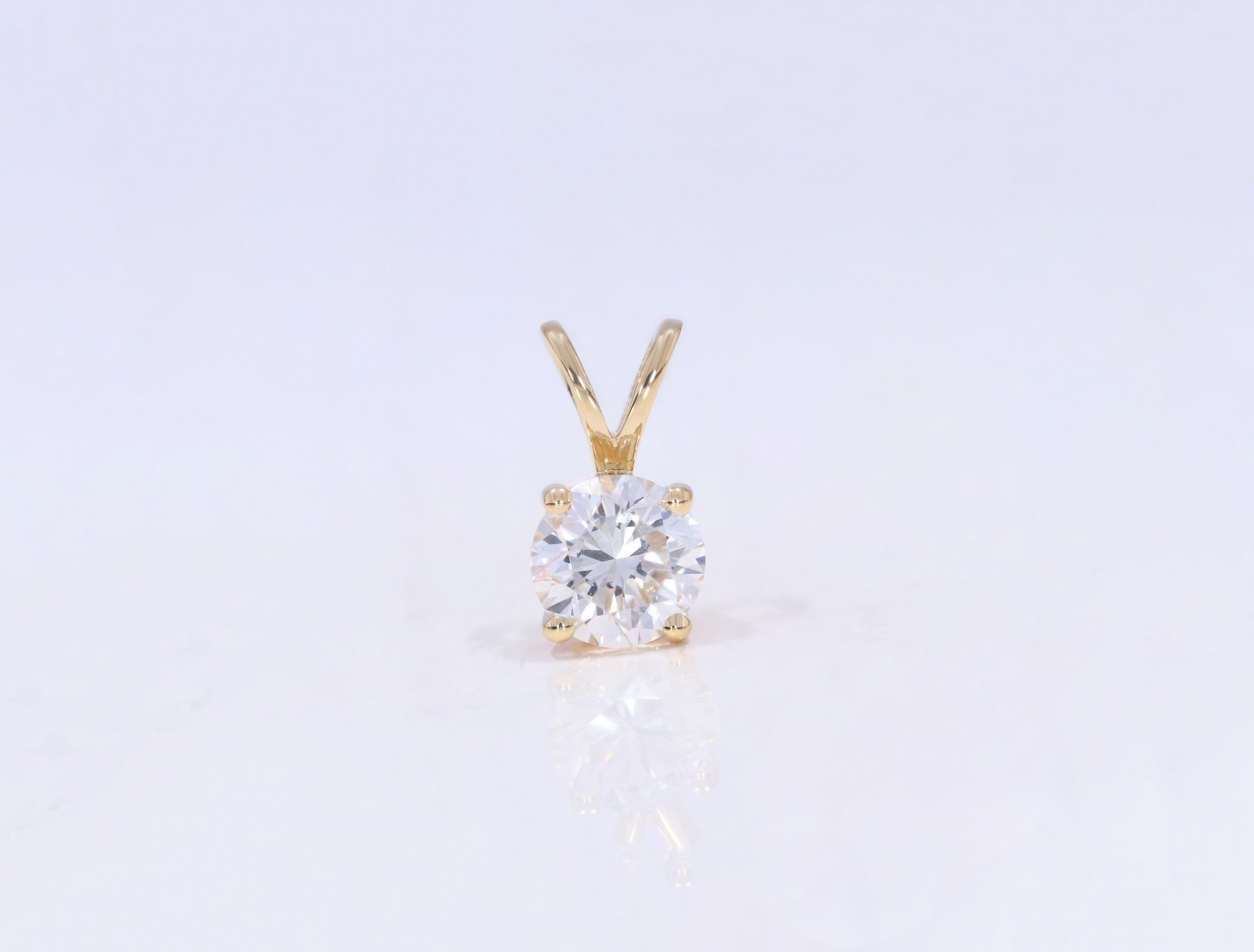 IGI Certified 1ct Round Lab Created Grown Diamond Pendant Necklace 14k Gold