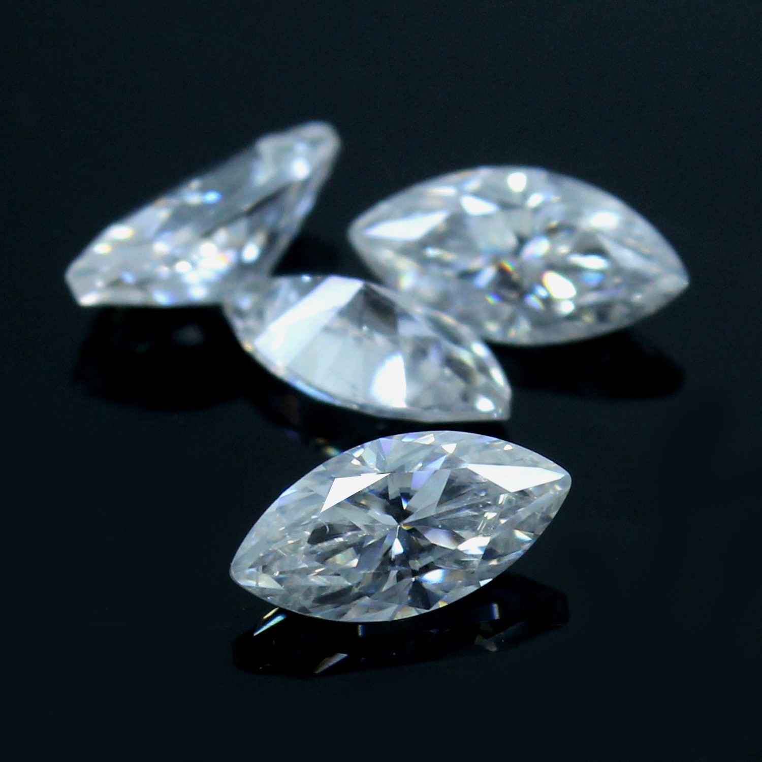 Natural Certified D Color VVS1 Excellent Cut 2.5×4 MM Marquise Diamond 4 Pcs Lot