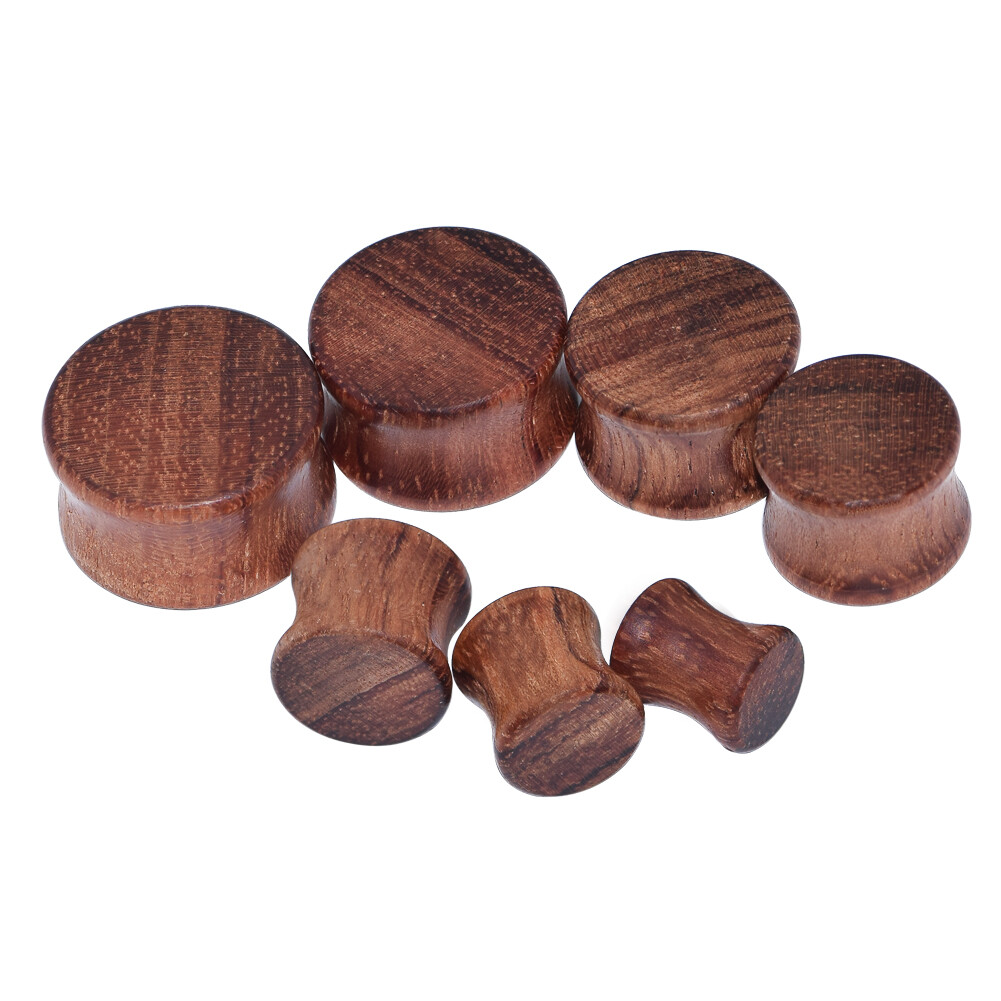 1-2Pair Wood Ear Plug Flesh Tunnels Wooden Ear Gauges Stretcher Expander Plugs