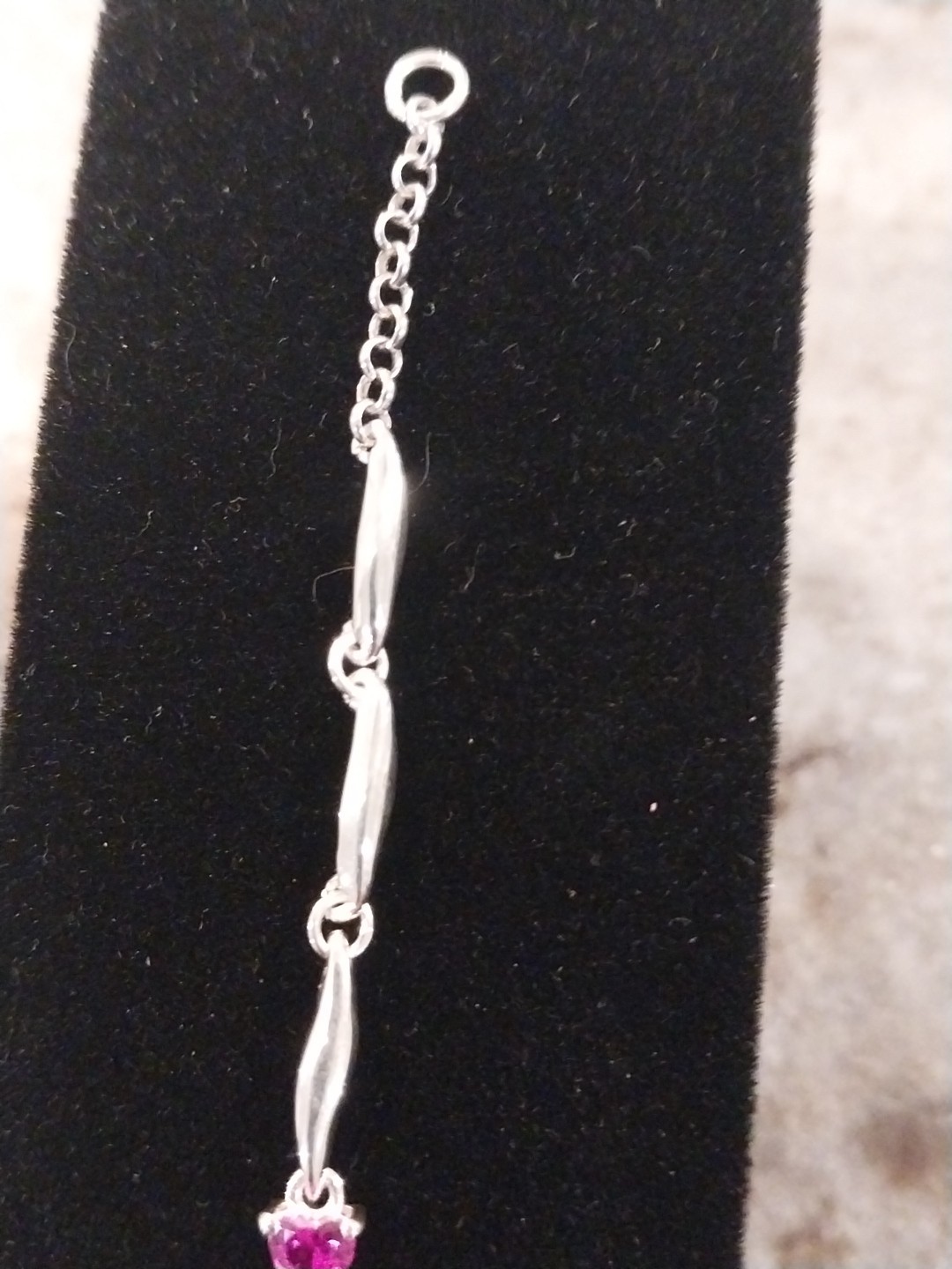 Lab Created Ruby Heart Station Bracelet in Sterling Silver (7.25 In) 1.35 ctw