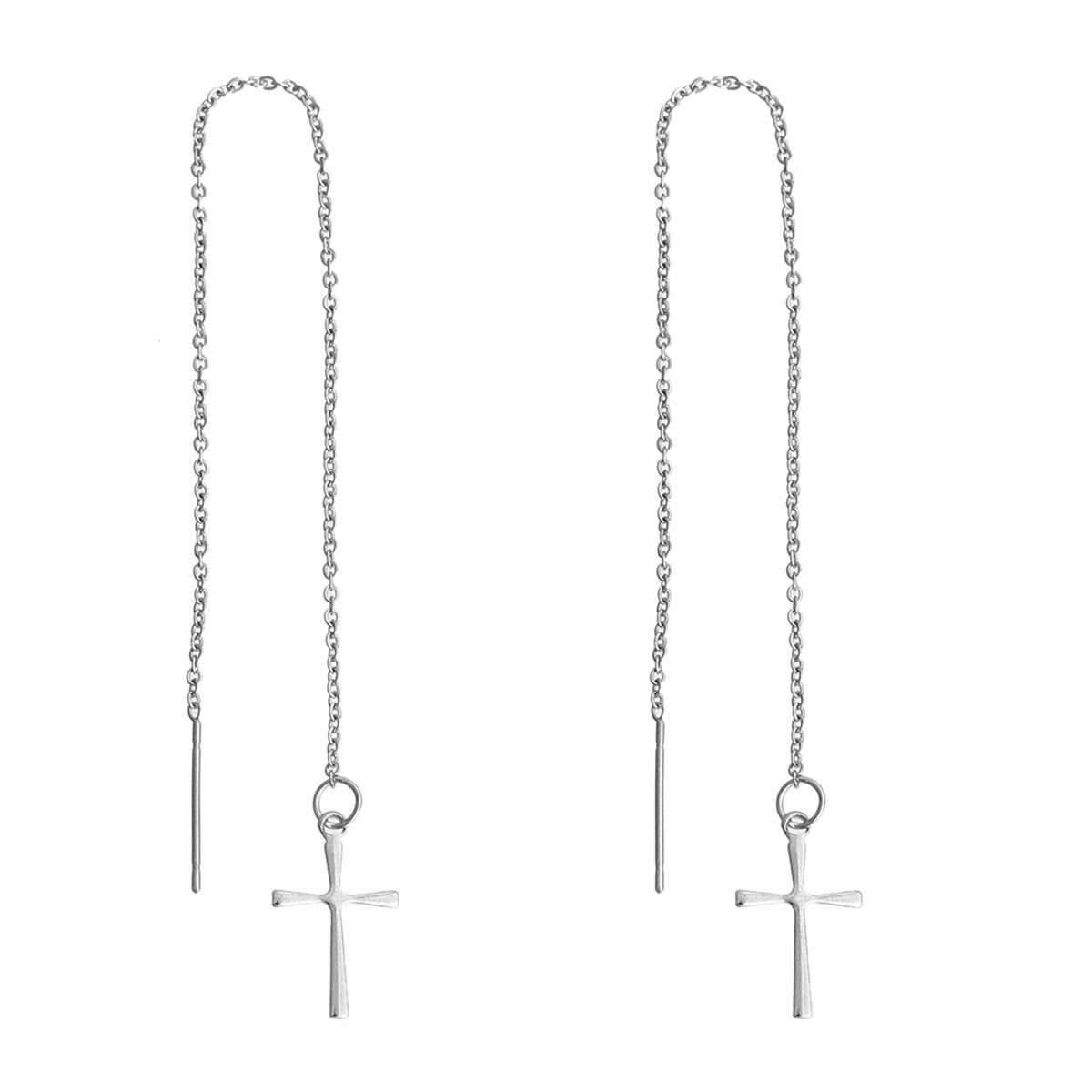 Sexy Sparkles Stainless Steel Ear Thread Threader Earrings Drop Dangle Earrings