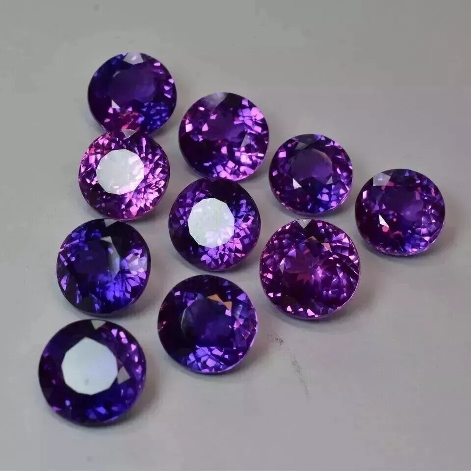 Purple Blue Sapphire Round Lot Sri Lanka 102 Ct 10 Pcs Natural Loose Gemstone