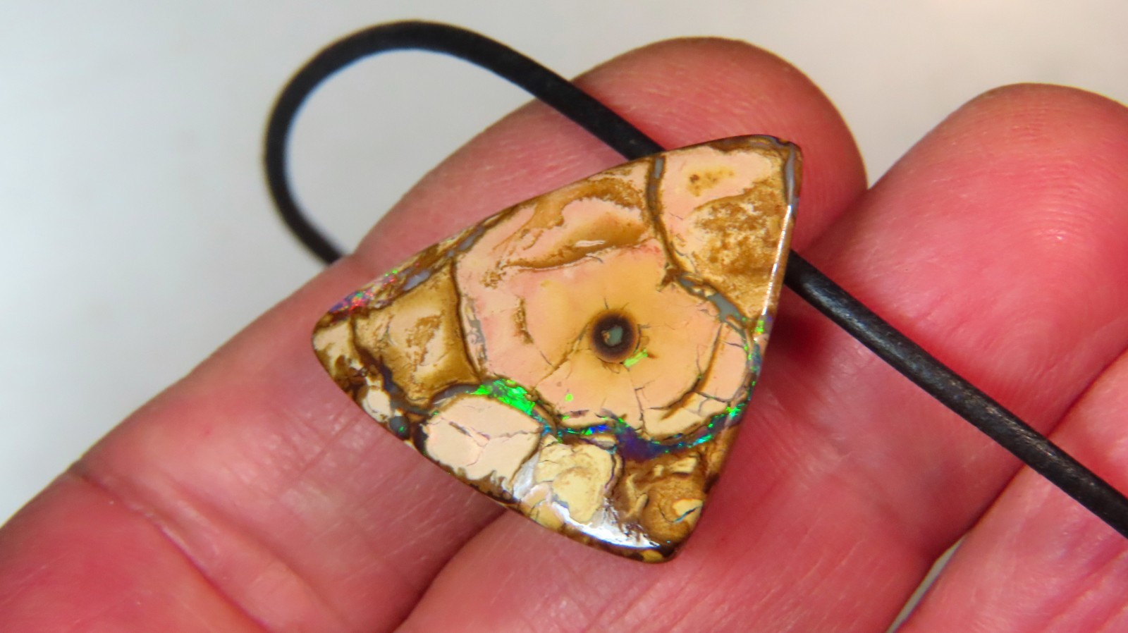 45.5c AUSTRALIAN QUEENSLAND BOULDER OPAL SIDE DRILLED SURF PENDANT OCA19339