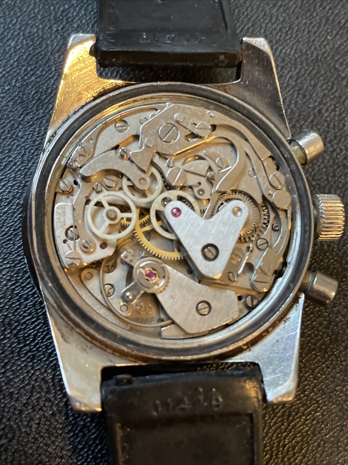 AUREOLE Chronograph Panda Dive Vintage Watch Tropic Valjoux 7733 Movement Men