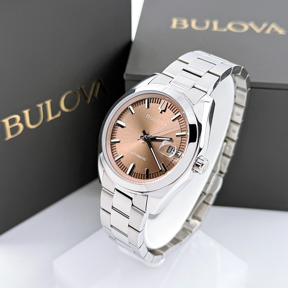 Men’s Bulova 96B470 Surveyor Automatic Stainless Brown Dial Watch 39mm