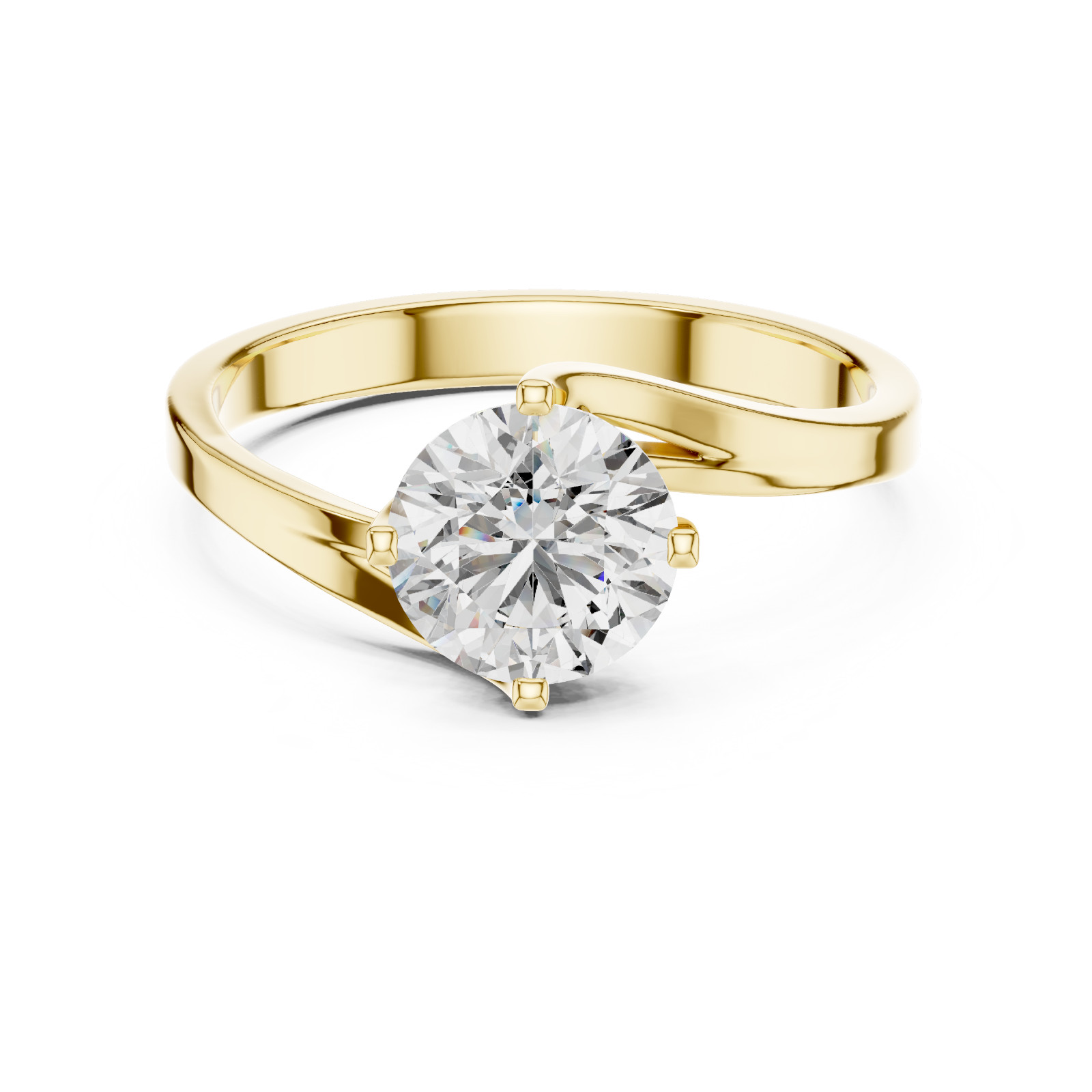 1 Ct Lab Grown Diamond IGI Certified Engagement Wedding Gold Ring 14 K F VVS