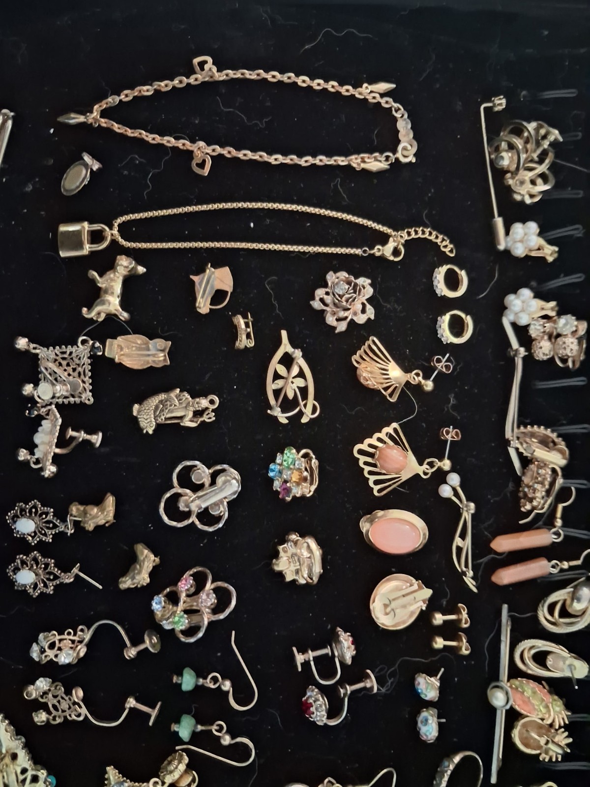 Antique 10k 12k Gold Filled Some Gold Plate Jewelry Lot 264g Wearable & Scrap