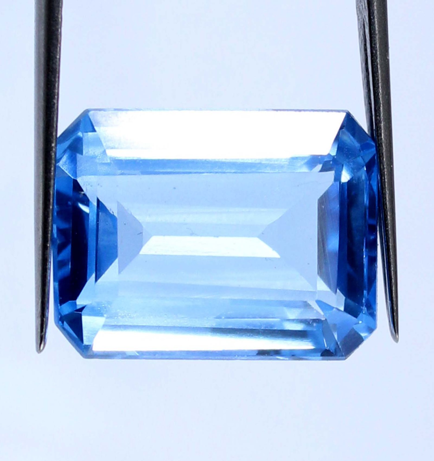 Natural 14.85 Ct Emerald Cut Aquamarine Gemstone Certified T27586 Free Shipping