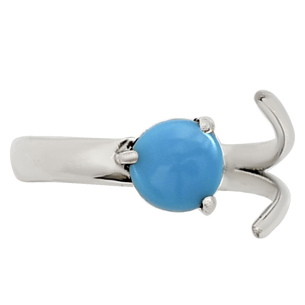 Adjustable Sleeping Beauty Turquoise 925 Sterling Silver Ring s.8 Jewelry R-1176
