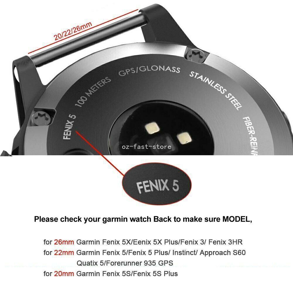For Garmin Fenix 5 5X 6 6X Pro 7 7X Solar 3 Quick Fit Silicone Watch Band Strap