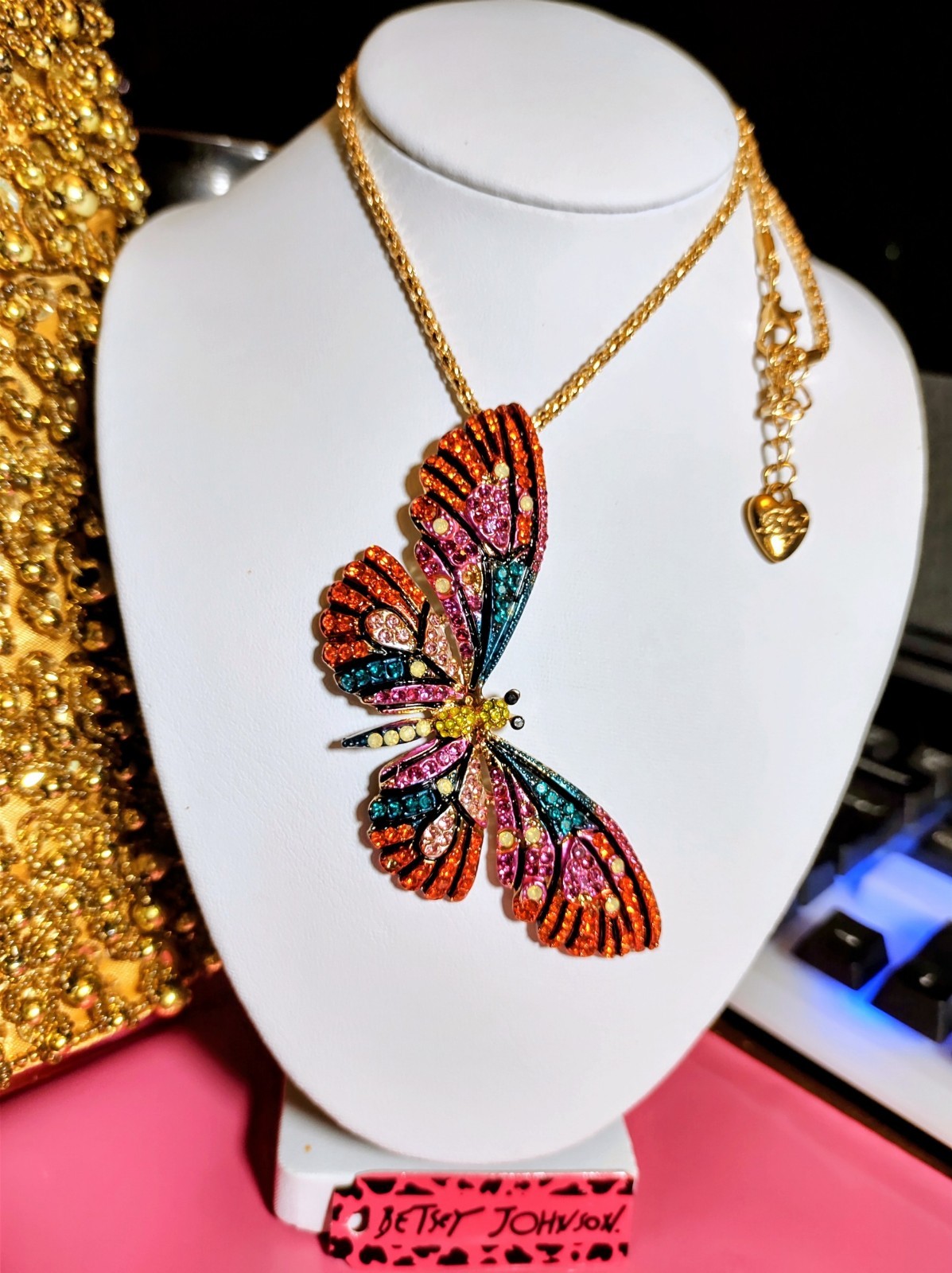 Betsey Johnson Rhinestone Large Butterfly Necklace(Combined Shipping Here)