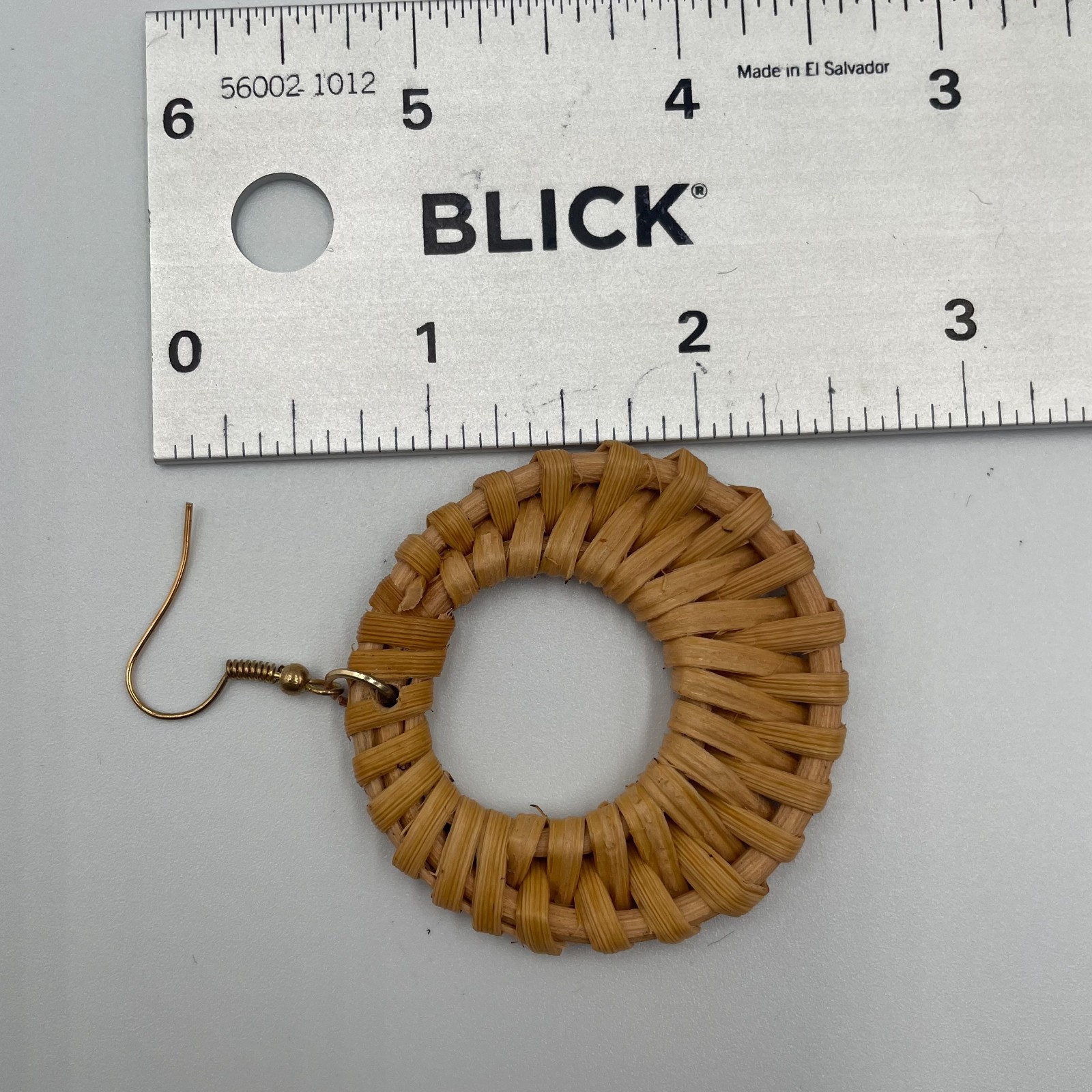 Vintage Boho Woven Rattan Straw Bamboo Open Hoop Large Statement Drop Earrings
