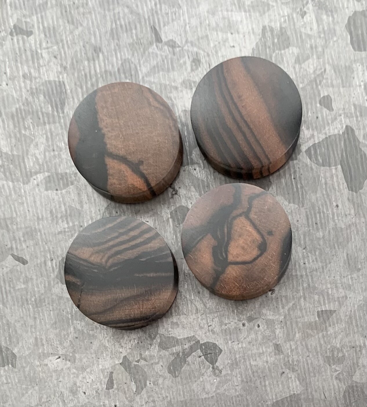 PAIR Ebony Wood Plugs Convex Saddle Double Flare Organic Tunnels Earlets Gauges